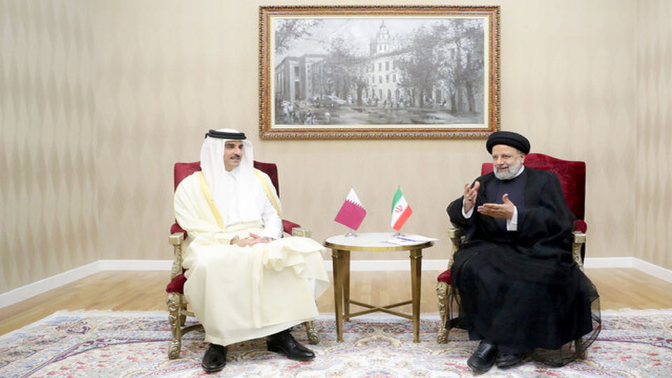 دیدار و گفتگو رئیس جمهور و امیر قطر